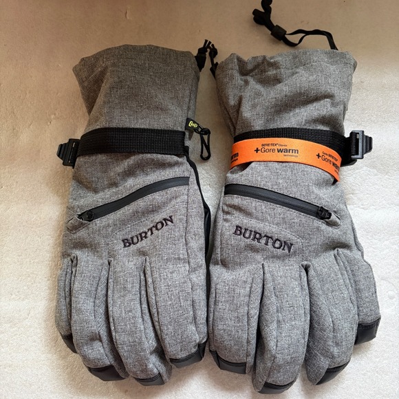Burton Other - Burton Mens Gore-Tex Gloves Gray Heather Gore Warm Winter Ski Snowboard Medium